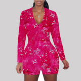 Zodiac Print Long Sleeve Rompers SHD-9450