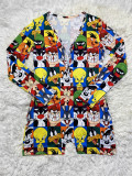 Casual Printed Long Sleeve One Piece Romper SHD-9449