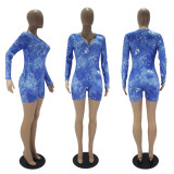 Zodiac Print Long Sleeve Rompers SHD-9450
