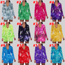 Zodiac Print Long Sleeve Rompers SHD-9450