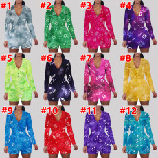 Zodiac Print Long Sleeve Rompers SHD-9450