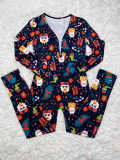 Christmas Print Long Sleeve Jumpsuits SHD-9451