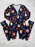 Christmas Print Long Sleeve Jumpsuits SHD-9451