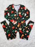 Christmas Print Long Sleeve Jumpsuits SHD-9451