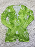 Zodiac Print Long Sleeve Rompers SHD-9450