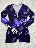 Zodiac Print Long Sleeve Rompers SHD-9450