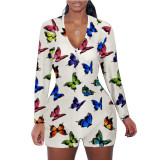 Casual Printed Long Sleeve One Piece Romper SHD-9449