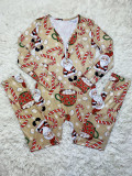 Christmas Print Long Sleeve Jumpsuits SHD-9451
