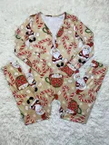 Christmas Print Long Sleeve Jumpsuits SHD-9451