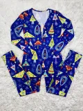 Christmas Print Long Sleeve Jumpsuits SHD-9451