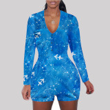Zodiac Print Long Sleeve Rompers SHD-9450
