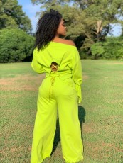 Casual Solid Sweatshirt Pants Two Piece Sets LSL-6400