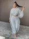 Solid Tassel Hooded Long Sleeve 2 Piece Pants Set BGN-126