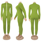 Casual Zipper Long Sleeve One Piece Jumpsuits SFY-187