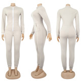 Casual Zipper Long Sleeve One Piece Jumpsuits SFY-187
