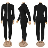 Casual Zipper Long Sleeve One Piece Jumpsuits SFY-187
