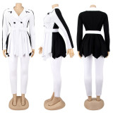 Elegant Full Sleeve Belted Coat+Pants 2 Piece Sets SFY-192