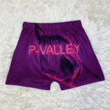 Plus Size Sexy P-VALLEY Letter Print Bodycon Shorts SHD-9441