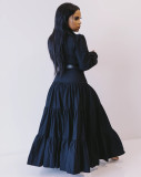 Casual Long Sleeve Big Swing Maxi Dress Without Belt SFY-184