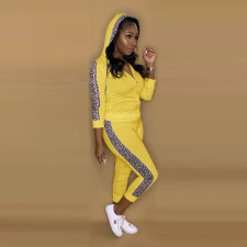 Casual Thicken Leopard Patchwork Hoodies 2 Piece Sets NK-8583