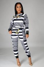 Casual Printed Long Sleeve Two Piece Pants Set SFY-185
