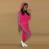Casual Thicken Leopard Patchwork Hoodies 2 Piece Sets NK-8583