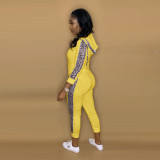 Casual Thicken Leopard Patchwork Hoodies 2 Piece Sets NK-8583