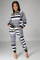 Casual Printed Long Sleeve Two Piece Pants Set SFY-185
