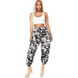 Camo Print Casual Belted Cargo Pants LSD-8247