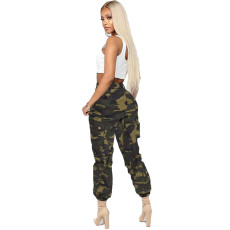 Camo Print Casual Belted Cargo Pants LSD-8247