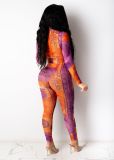 Sexy Dollar Print Mesh Long Sleeve Jumpsuits CHY-1287