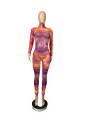 Sexy Dollar Print Mesh Long Sleeve Jumpsuits CHY-1287