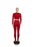 Sexy Lace Up Hollow Long Sleeve 2 Piece Sets CHY-1296