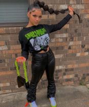 Plus Size PU Leather Skinny Stacked Pants LSD-8619