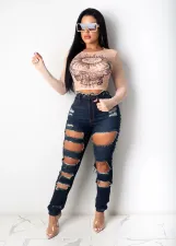Fashion Ripped Hole Slim Jeans HSF-2353
