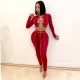 Sexy Lace Up Hollow Long Sleeve 2 Piece Sets CHY-1296