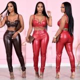 Sexy PU Leather Long Skinny Pants LSL-6403