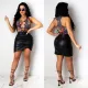 Sexy PU Leather Ruched Mini Skirt LSL-6397
