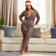 Plus Size 5XL Sexy Printed Slim Jumpsuit OSIF-20882-1