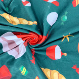 Plus Size 5XL Tight Long Sleeve Christmas Jumpsuit OSIF-20881-1