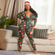 Plus Size 5XL Tight Long Sleeve Christmas Jumpsuit OSIF-20881-1