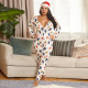 Plus Size 5XL White Tight Sexy Printed Christmas Jumpsuit OSIF-20884-1