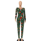 Tight Long Sleeve Christmas Jumpsuit OSIF-20881