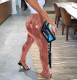 Sexy Bright PU Leather Zipper Split Skinny Pants OSM-6117