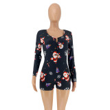 Christmas Tights Sexy Print Rompers OSIF-20886