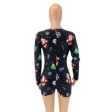 Christmas Tights Sexy Print Rompers OSIF-20886