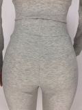 Casual Sportswear Solid Zipper Two Piece Suits XYF-9065