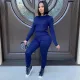 Solid Long Sleeve Casual Two Piece Pants Set IV-8143