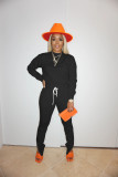 Casual Solid Sweatshirt Sweatpants Two Piece Sets XMY-9274