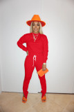 Casual Solid Sweatshirt Sweatpants Two Piece Sets XMY-9274